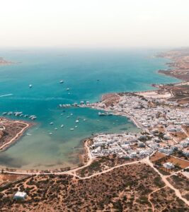 Antiparos harbour from above - Aggelos Antiparos Rental Cars